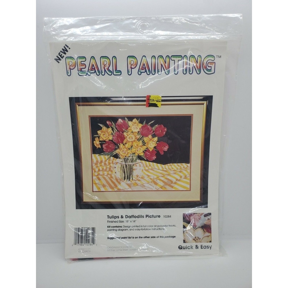 Pearl Painting Kit by Candamar Design Tulips Daffodils Picture SEALED New #10284